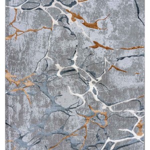 img-Χαλί MARBLE GREY GOLD Στρόγγυλο χαλί 165 εκ.