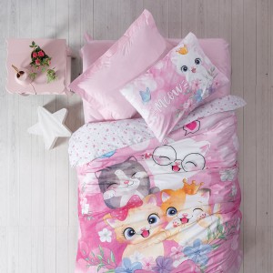 img-Παιδικό Σετ Κουβερλί MEOW Σετ κουβερλί μονό: 170 x 240 + 1 μαξιλαροθήκη 50 x 70 εκ.