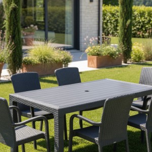 img-Τραπέζι Rattan OASIS ANTHRACITE Τραπέζι: 70 x 120 εκ.