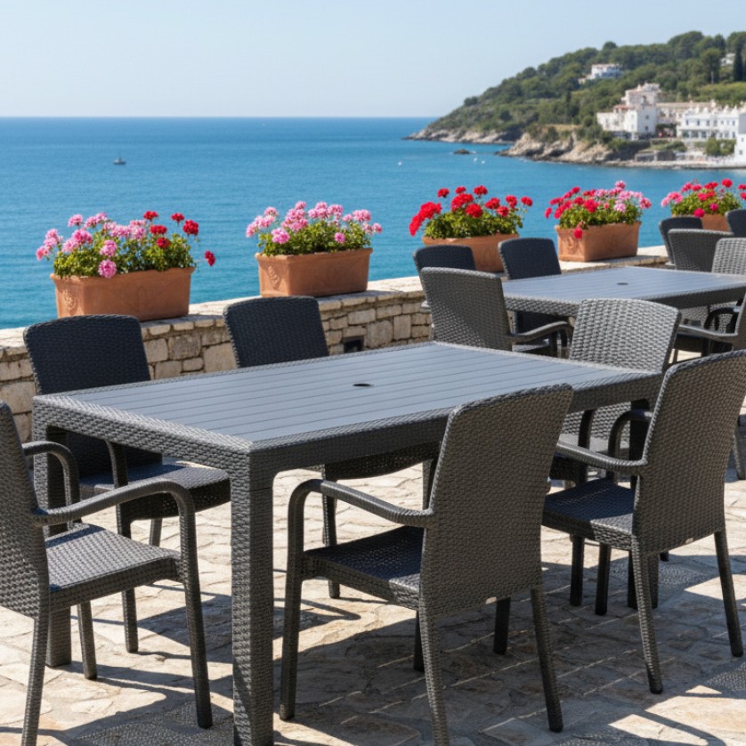 Τραπέζι Rattan OASIS ANTHRACITE Τραπέζι: 70 x 120 εκ.