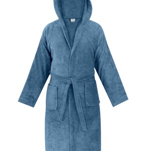 img-Μπουρνούζι OLIA DENIM BLUE Μπουρνούζι με κουκούλα: Large