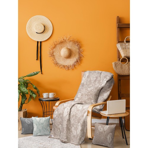 img-Ριχτάρι PAISLEY BEIGE Ριχτάρι διθέσιου καναπέ: 170 x 250 εκ.
