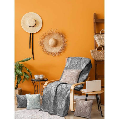 img-Διακοσμητικό Μαξιλάρι PAISLEY GREY Διακοσμητική μαξιλαροθήκη: 45 x 45 εκ.