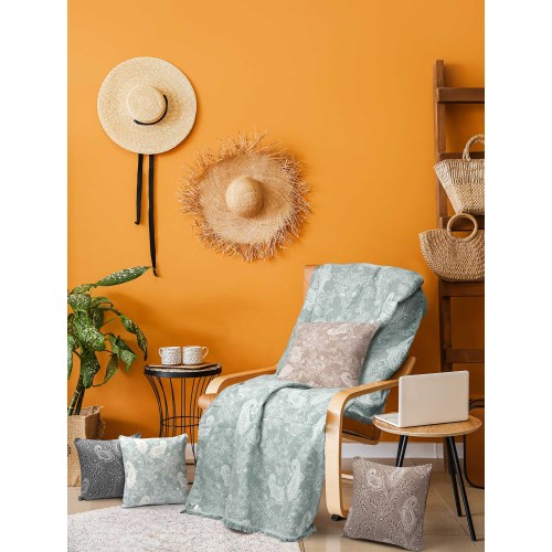 img-Ριχτάρι PAISLEY TURQUOISE Ριχτάρι διθέσιου καναπέ: 170 x 250 εκ.