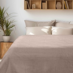 img-Κουβέρτα Πικέ PIKONA BROWN Κουβέρτα Πικέ: 170 x 240 εκ.