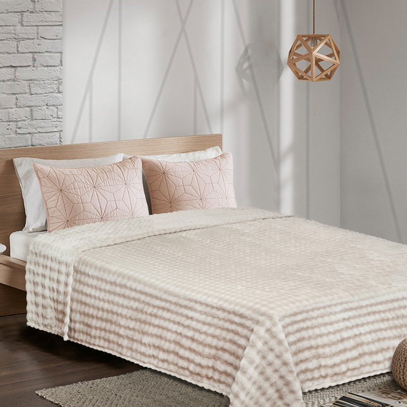 Κουβέρτα Fleece PUFFELLA BEIGE Κουβέρτα υπέρδιπλη: 220 x 240 εκ.