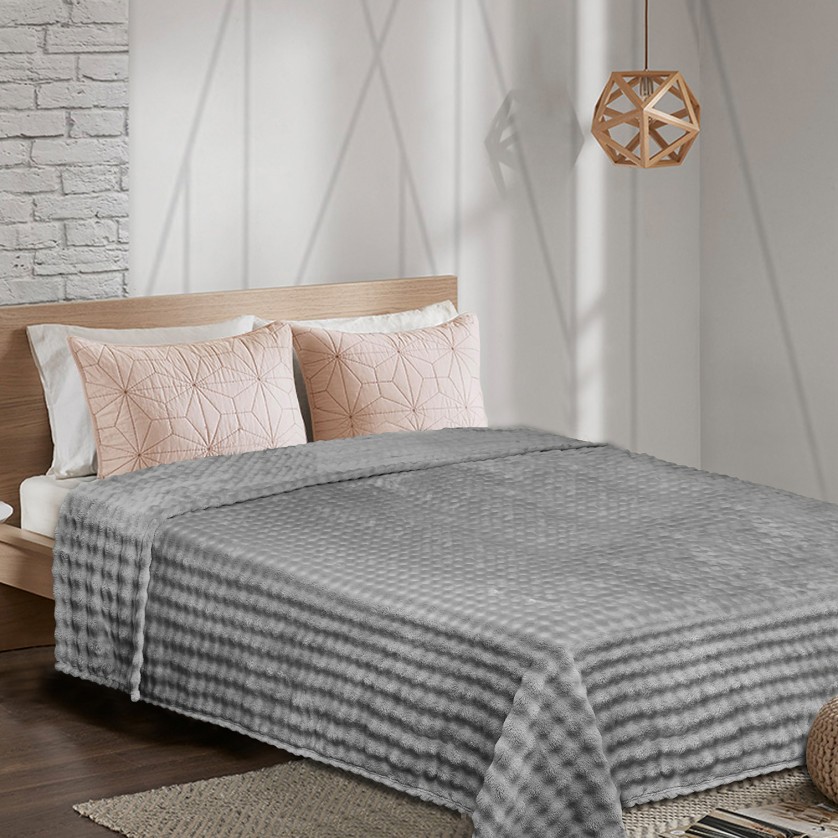 Κουβέρτα Fleece PUFFELLA GREY Κουβέρτα υπέρδιπλη: 220 x 240 εκ.