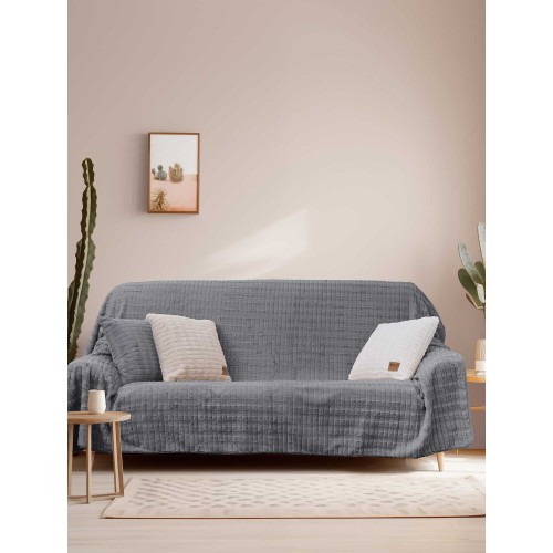 img-Ριχτάρι RAYS GREY Ριχτάρι τετραθέσιου καναπέ: 180 x 340 εκ.