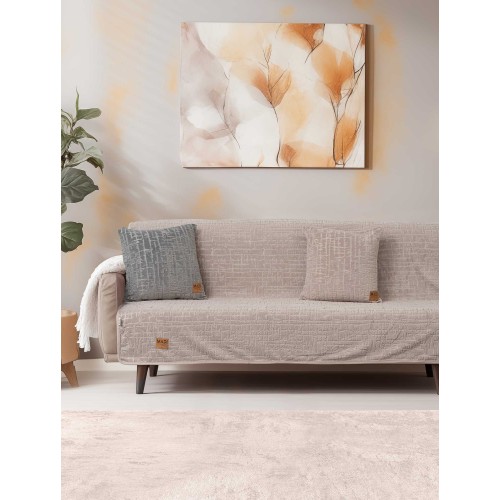 img-Ριχτάρι SAVANNA BEIGE Ριχτάρι διθέσιου καναπέ: 180 x 250 εκ.