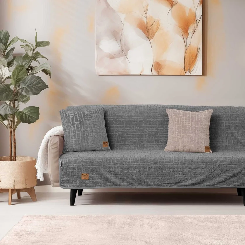 Ριχτάρι SAVANNA GREY Ριχτάρι τετραθέσιου καναπέ: 180 x 340 εκ.