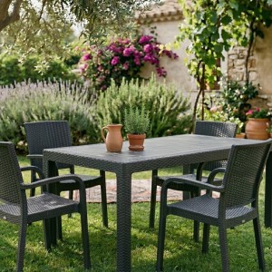 img-Καρέκλα Rattan SIERRA ANTHRACITE Καρέκλα: 57 x 57 x 88 εκ.