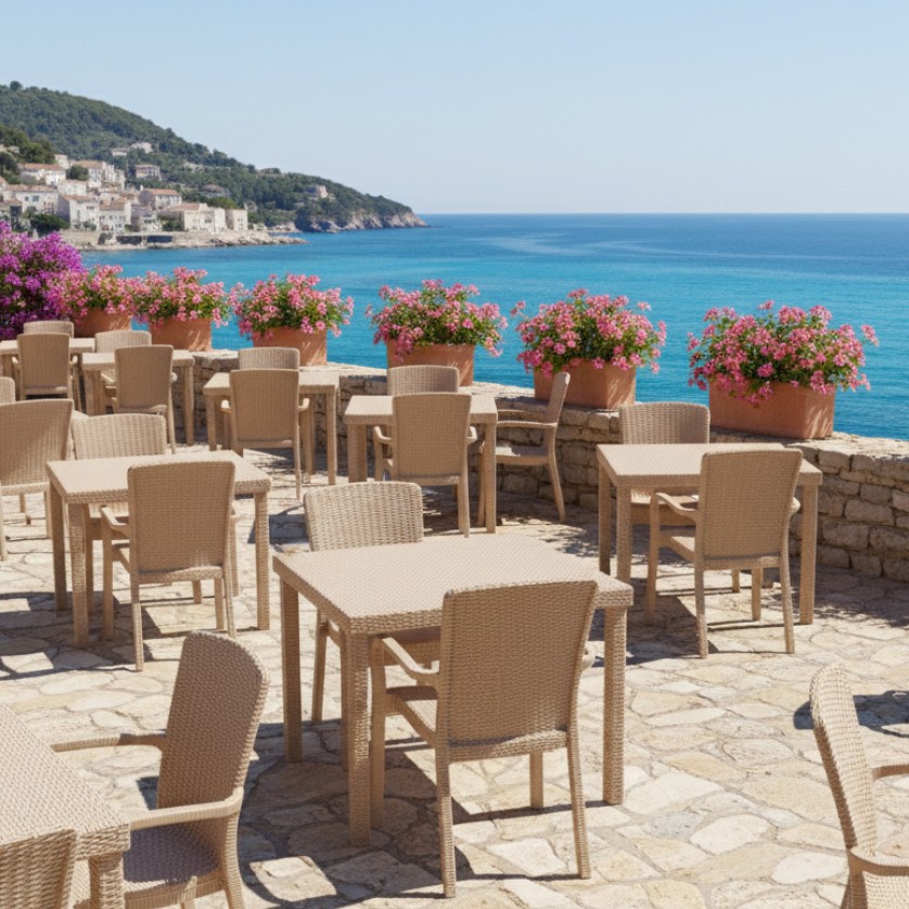 Καρέκλα Rattan SIERRA BEIGE Καρέκλα: 57 x 57 x 88 εκ. Καρέκλα Rattan SIERRA BEIGE Καρέκλα: 57 x 57 x 88 εκ.