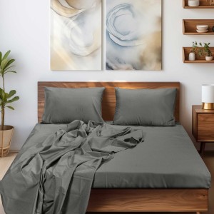 img-Σεντόνι SLEEK GREY Σεντόνι μονό με λάστιχο: 100 x 200+35 εκ.