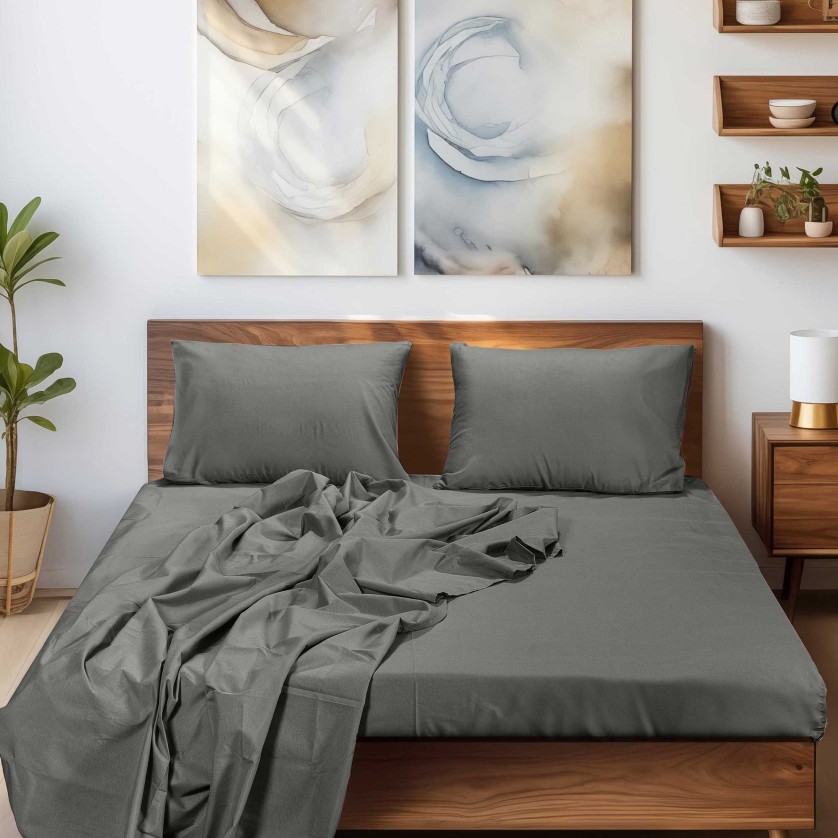 Σεντόνι SLEEK GREY Σεντόνι μονό: 170 x 260 εκ.