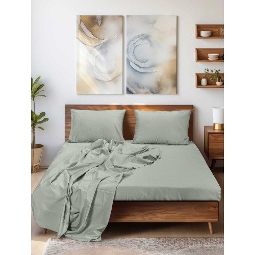 img-Σεντόνι SLEEK MINT Σεντόνι μονό με λάστιχο: 100 x 200+35 εκ.