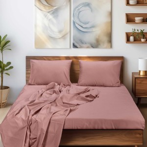 img-Σεντόνι SLEEK PINK Σεντόνι μονό με λάστιχο: 100 x 200+35 εκ.