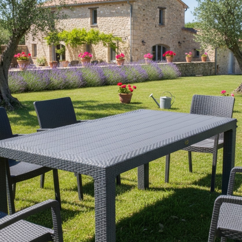 Τραπέζι Rattan SUNSET ANTHRACITE Τραπέζι: 90 x 150 εκ.