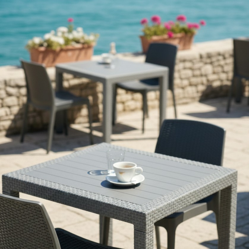 Τραπέζι Rattan SUNSET ANTHRACITE Τραπέζι: 90 x 150 εκ.