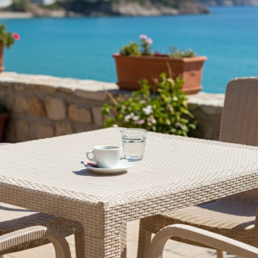 Τραπέζι Rattan SUNSET BEIGE Τραπέζι: 90 x 150 εκ.