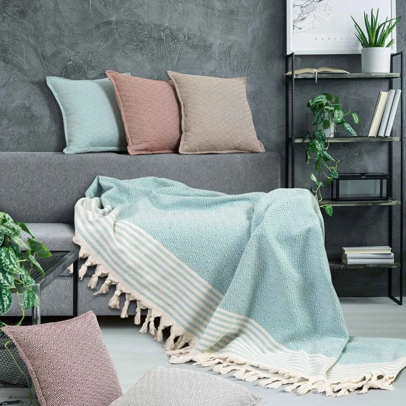 Ριχτάρι TENT TURQUOISE Ριχτάρι τριθέσιου καναπέ: 170 x 300 εκ.