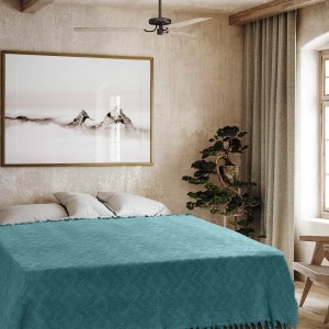 img-Κουβέρτα Πικέ Ζακάρ TIFOON PETROL Κουβέρτα Πικέ Ζακάρ: 220 x 240 εκ.