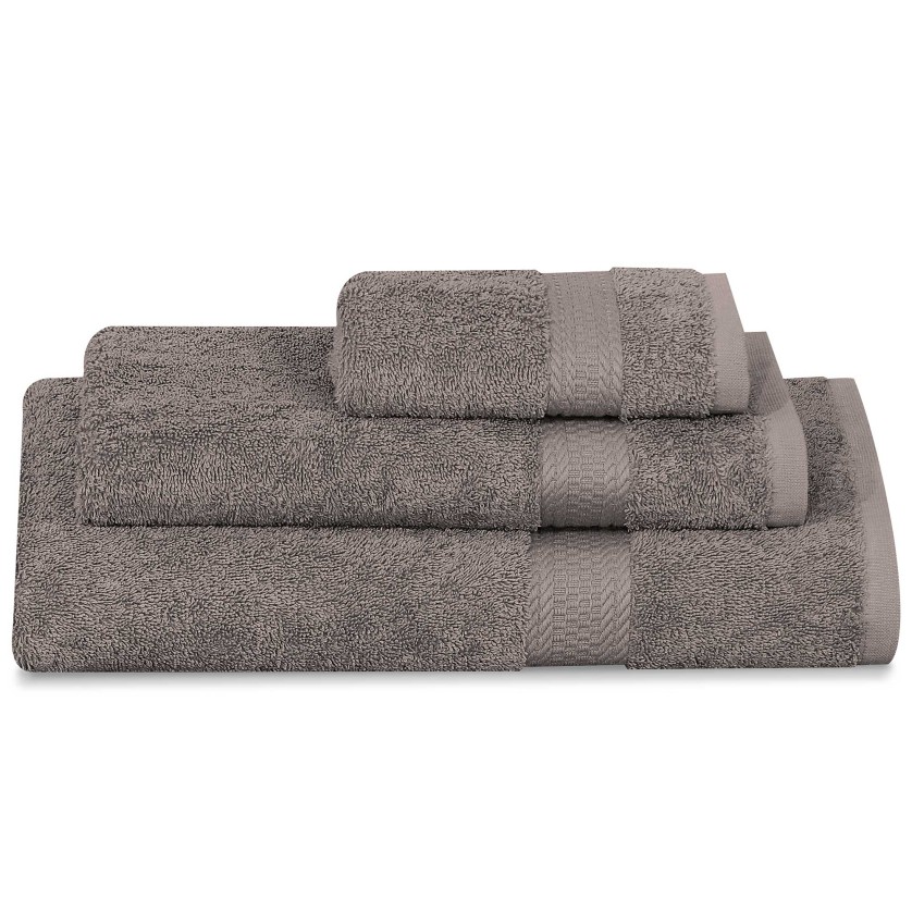 Πετσέτα UTOPIA TAUPE Σετ πετσέτες 3 τεμαχίων (30 x 50 + 50 x 90 + 80 x 150 εκ.)