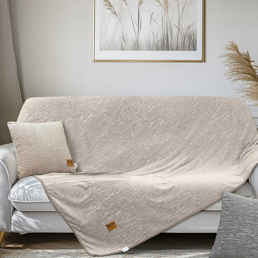 Ριχτάρι VERITAS BEIGE Ριχτάρι τριθέσιου καναπέ: 180 x 300 εκ.