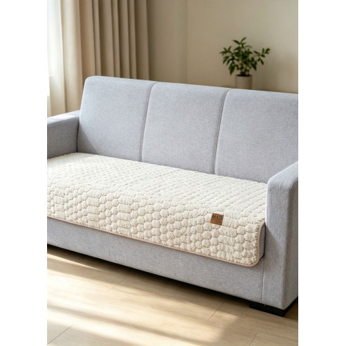 img-Μεμονωμένο γούνινo κάλύμμα VIRELLO BEIGE Μεμονωμένο γούνινο κάλυμμα για διθέσιο καναπέ  120 x 75 εκ.