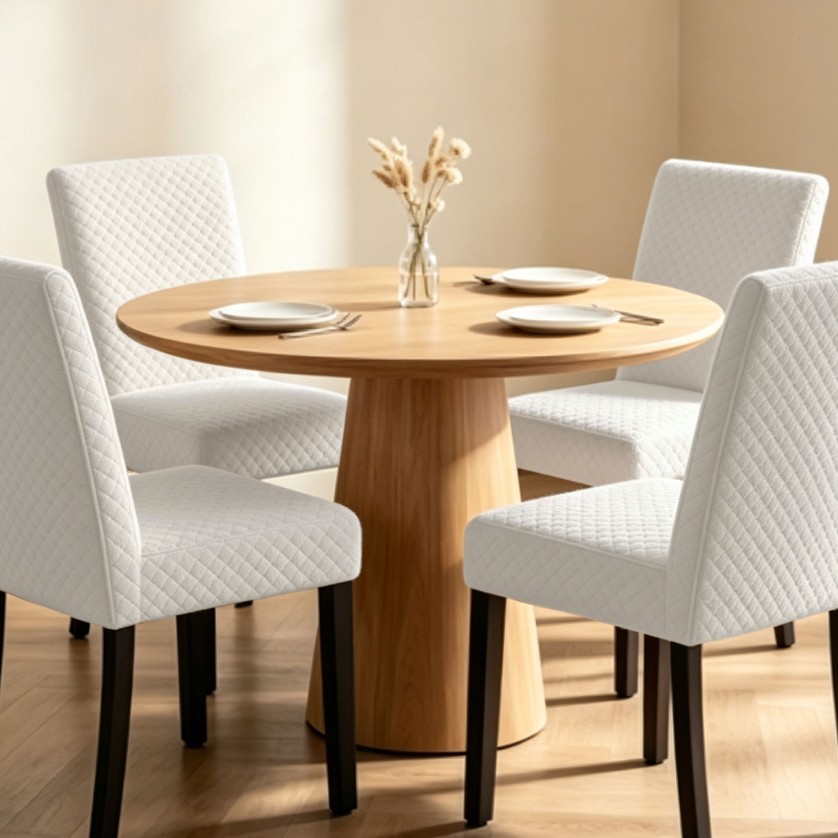 Ελαστικά καλύμματα τραπεζαρίας ZENTRA BEIGE Σετ ελαστικά καλύμματα τραπεζαρίας έξι τεμαχίων Ελαστικά καλύμματα τραπεζαρίας ZENTRA BEIGE Σετ ελαστικά καλύμματα τραπεζαρίας έξι τεμαχίων