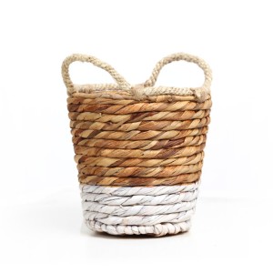 img-Καλάθι Jununca top edge natural with white Small (20x20/26) Soulworks 0510056