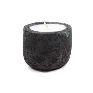 img-Κεραμικό Κηροπήγιο Mingi Black Spot Gray Medium (13x13x12) Soulworks 0630028