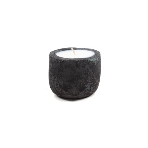 img-Κεραμικό Κηροπήγιο Mingi Black Spot Gray Medium (13x13x12) Soulworks 0630028