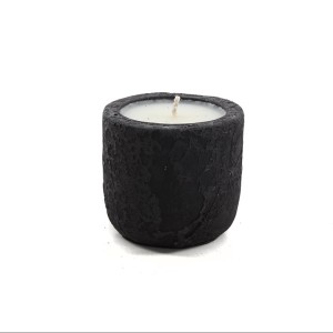 img-Κεραμικό Κηροπήγιο Mingi Black Spot Gray Small (11x11x10) Soulworks 0630029