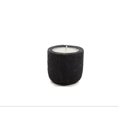 img-Κεραμικό Κηροπήγιο Mingi Black Spot Gray Small (11x11x10) Soulworks 0630029