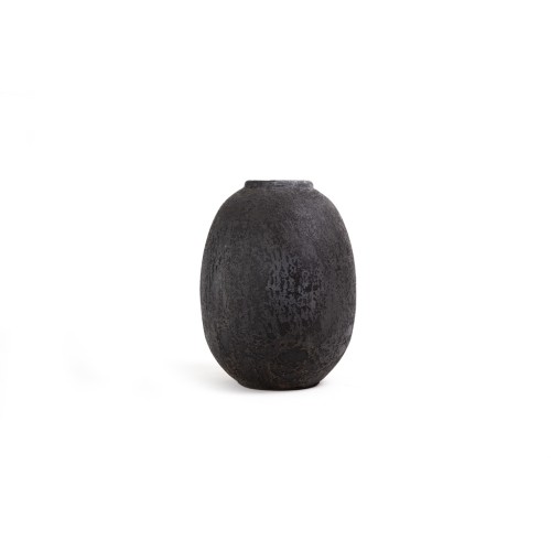 img-Κεραμικό Διακοσμητικό Βάζο Siso Nic Black Spot Gray Small (22x22x31) Soulworks 0630060