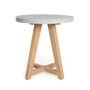 img-Τραπέζι Bistro Noria Terazzo Grey Black (70x70x75) Soulworks 0800020