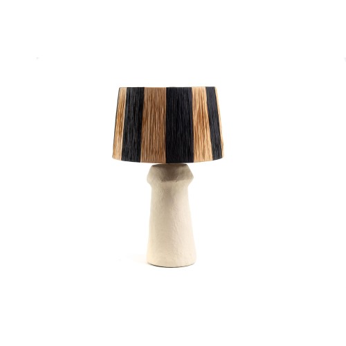 img-Επιτραπέζιο Φωτιστικό Juvela Raffia Beige Black (42x42x54) Soulworks 0880006