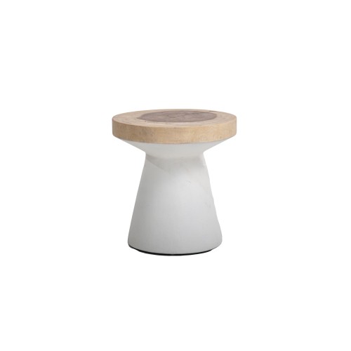 img-Βοηθητικό Τραπέζι Lind White Natural (40x40x40) Soulworks 0900003