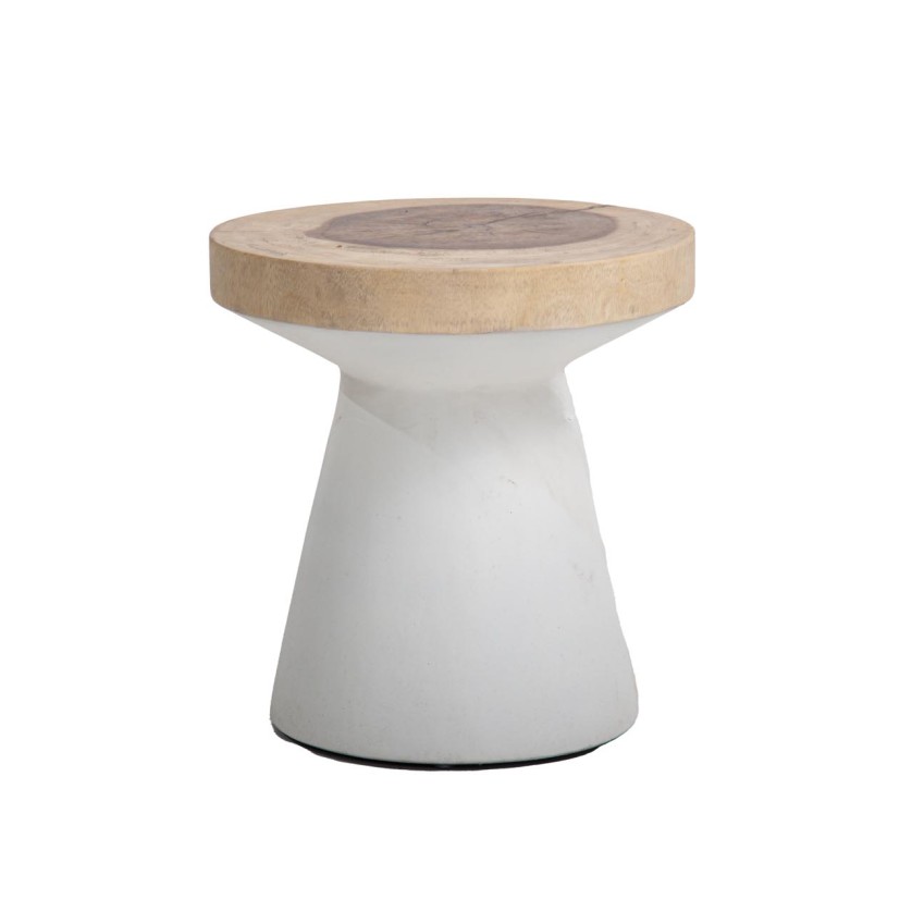 Βοηθητικό Τραπέζι Lind White Natural (40x40x40) Soulworks 0900003