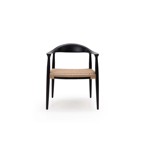 img-Καρέκλα Τραπεζαρίας με μπράτσα Kels Black (63x53x76) Soulworks 0940006